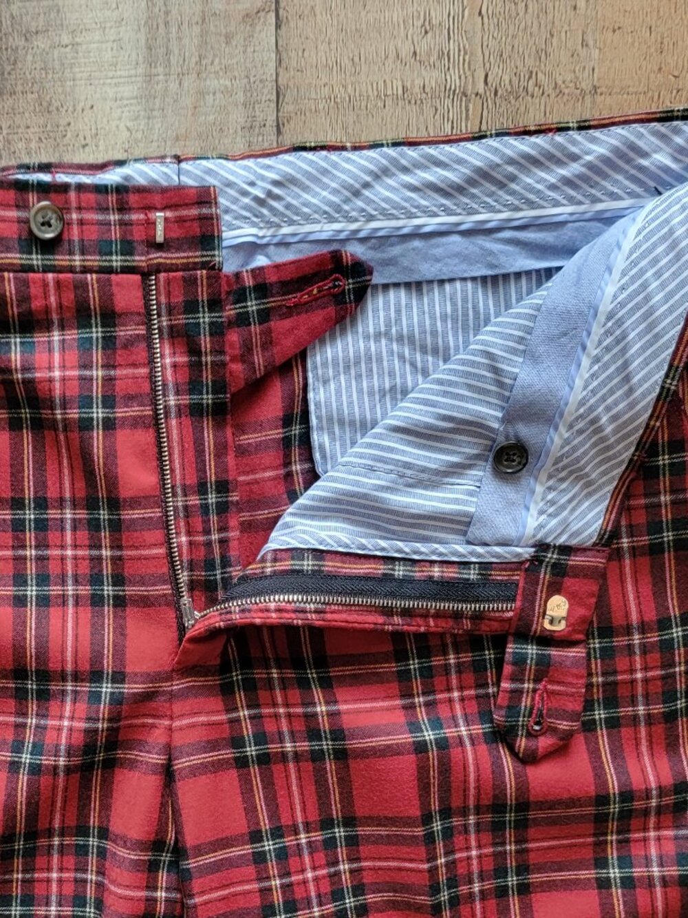 Berle Red and Black Tartan Plaid Dress Pants - Picture 10 of 14